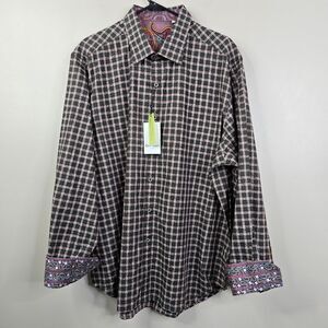 NEW Robert Graham Waterford Checkered Long Sleeve Button Down 2XL
